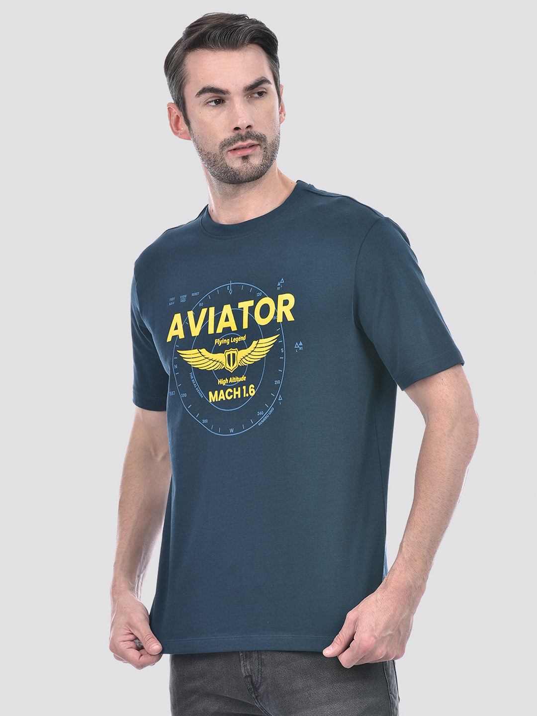 Numero Uno Men Navy Aviator Graphic T-Shirt